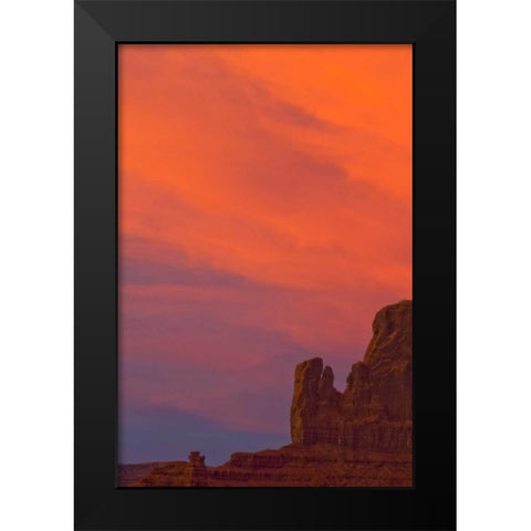 UT, Monument Valley Landscape at sunset Black Modern Wood Framed Art Print by Rotenberg, Nancy