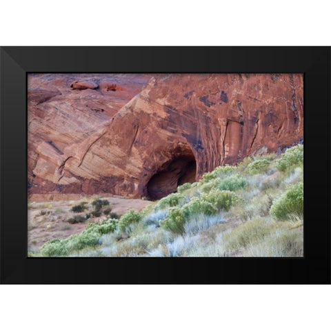 Utah, Monument Valley Cave in Red Rock Canyon Black Modern Wood Framed Art Print by Rotenberg, Nancy