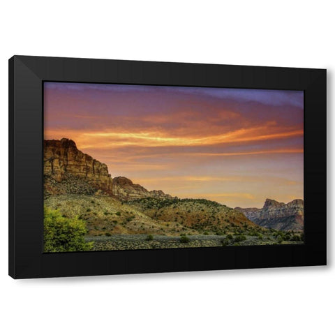 USA, Utah, Zion NP Mountain landscape Black Modern Wood Framed Art Print with Double Matting by OBrien, Jay