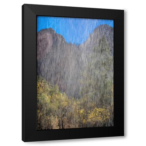 USA, Utah, Zion NP Waterfall scenic Black Modern Wood Framed Art Print by OBrien, Jay