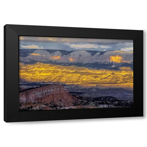 Utah, Bryce Canyon Sunrise contrasts on canyon Black Modern Wood Framed Art Print by OBrien, Jay