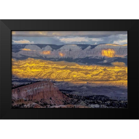 Utah, Bryce Canyon Sunrise contrasts on canyon Black Modern Wood Framed Art Print by OBrien, Jay
