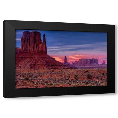 Utah, Monument Valley Eroded rock formations Black Modern Wood Framed Art Print by OBrien, Jay
