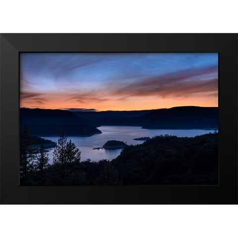 USA-Utah Sunset on Flaming Gorge Reservoir Black Modern Wood Framed Art Print by Jaynes Gallery