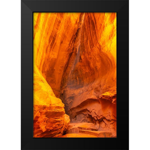USA- Utah- Grand Staircase Escalante National Monument. Escalante River Basin rock formation. Black Modern Wood Framed Art Print by Jaynes Gallery