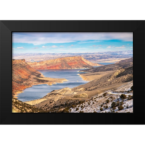 USA- Utah- Flaming Gorge Reservoir. Low water table in the gorge. Black Modern Wood Framed Art Print by Jaynes Gallery