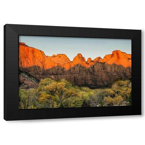 Zion National Park-Temples and Towers-sunrise Black Modern Wood Framed Art Print with Double Matting by Theodore, George