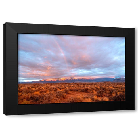 USA-Utah-Virgin Camper during sunset Black Modern Wood Framed Art Print by Davidson, Janell