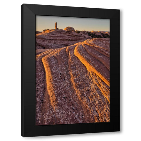Rock Abstract-Moab-Utah Black Modern Wood Framed Art Print with Double Matting by Ford, John