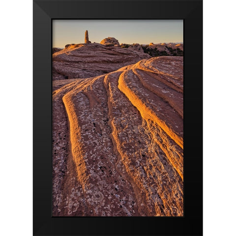 Rock Abstract-Moab-Utah Black Modern Wood Framed Art Print by Ford, John