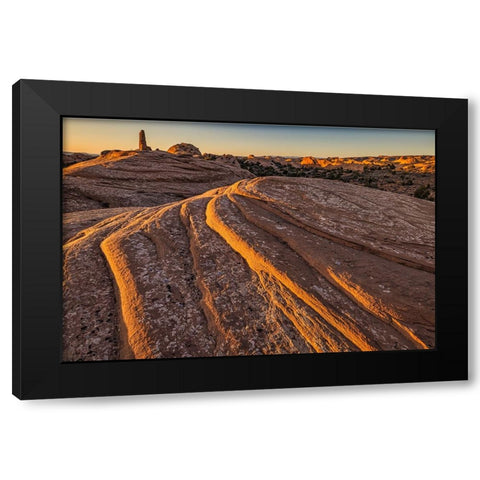 Rock Abstract-Moab-Utah Black Modern Wood Framed Art Print by Ford, John