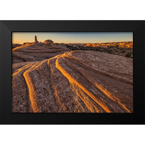 Rock Abstract-Moab-Utah Black Modern Wood Framed Art Print by Ford, John