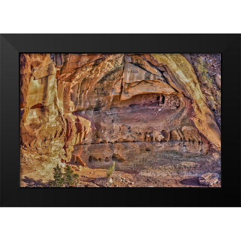 USA-Utah-National Park-Canyonlands National Park-Dead Horse Point-winter-landscape Black Modern Wood Framed Art Print by Ford, John