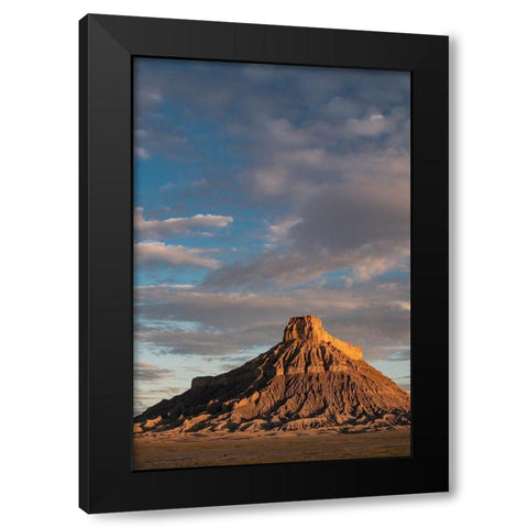 Utah Early morning clouds at Factory Butte-Upper Blue Hills Black Modern Wood Framed Art Print by Zimmerman, Judith