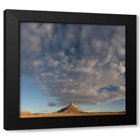 Utah Early morning clouds at Factory Butte-Upper Blue Hills Black Modern Wood Framed Art Print by Zimmerman, Judith