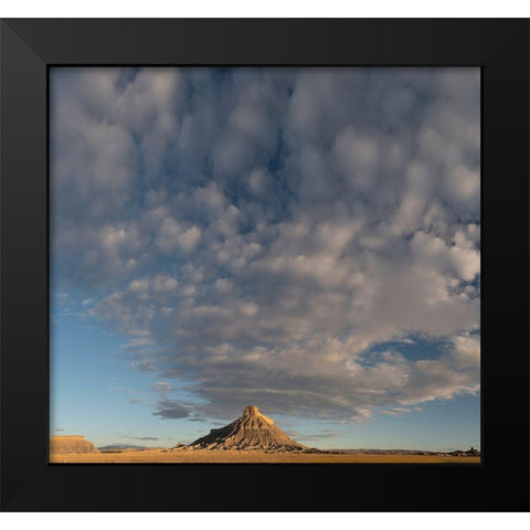 Utah Early morning clouds at Factory Butte-Upper Blue Hills Black Modern Wood Framed Art Print by Zimmerman, Judith