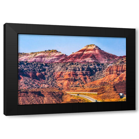 Colorful Red Canyon-Castle Valley-I-70 Highway-Utah Black Modern Wood Framed Art Print by Perry, William