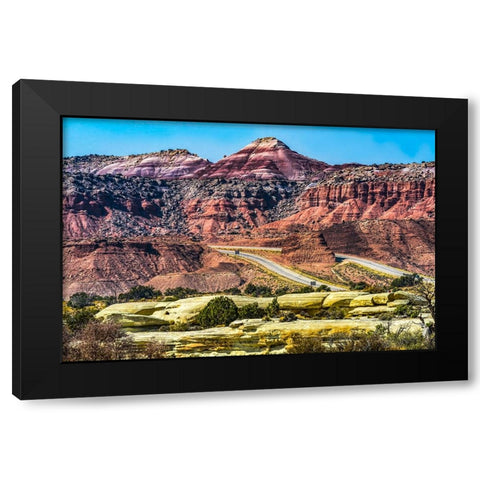 Colorful Red Canyon-Castle Valley-I-70 Highway-Utah Black Modern Wood Framed Art Print by Perry, William