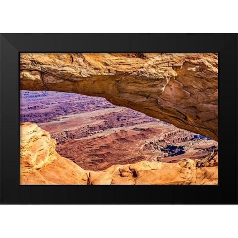 Mesa Arch- Red Rock Canyons- Canyonlands National Park- Moab- Utah. Black Modern Wood Framed Art Print by Perry, William
