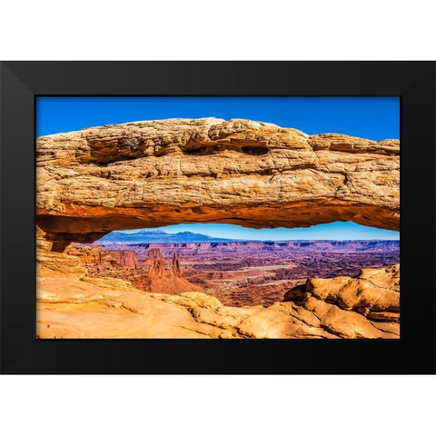 Mesa Arch- Red Rock Canyons- Canyonlands National Park- Moab- Utah. Black Modern Wood Framed Art Print by Perry, William