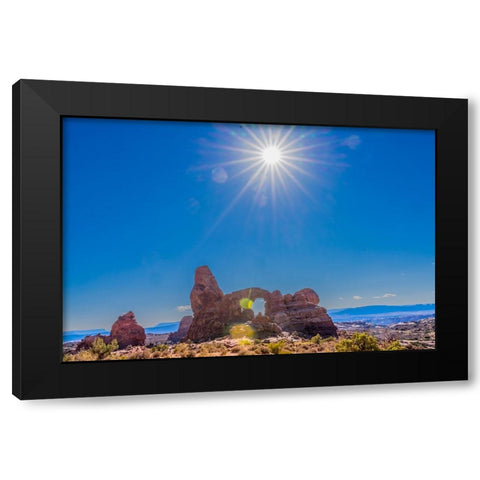 Turret Arch- Windows Section- Arches National Park- Moab- Utah. Black Modern Wood Framed Art Print by Perry, William