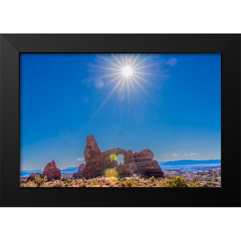Turret Arch- Windows Section- Arches National Park- Moab- Utah. Black Modern Wood Framed Art Print by Perry, William