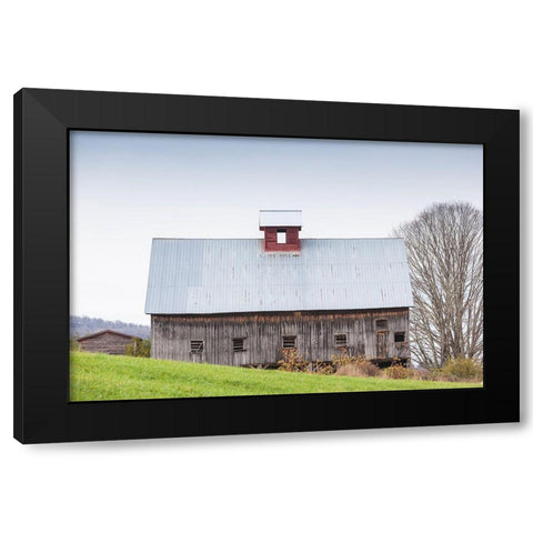 USA-Vermont-Rockingham. Barn Black Modern Wood Framed Art Print by Bibikow, Walther