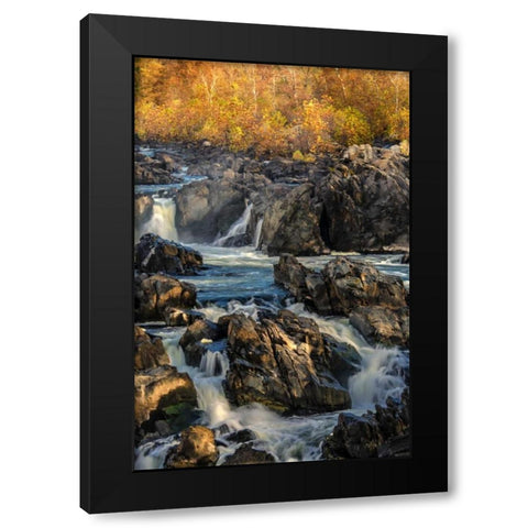 Virginia, Great Falls Rapids on Potomac River Black Modern Wood Framed Art Print with Double Matting by OBrien, Jay