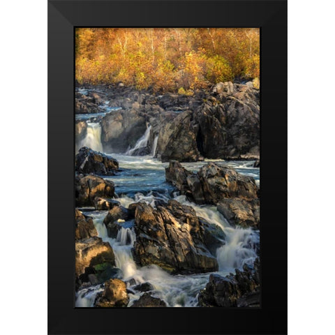 Virginia, Great Falls Rapids on Potomac River Black Modern Wood Framed Art Print by OBrien, Jay