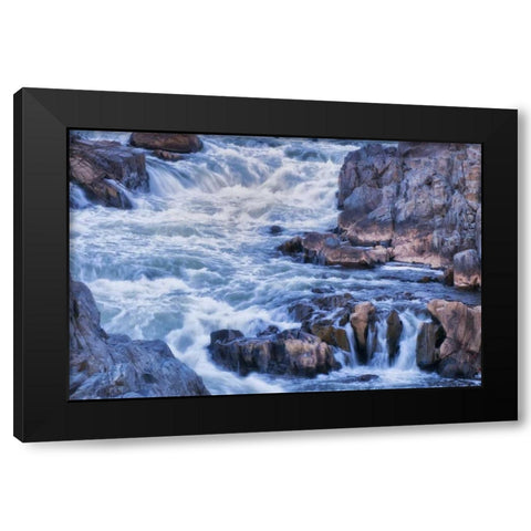 Virginia, Great Falls Rapids on Potomac River Black Modern Wood Framed Art Print with Double Matting by OBrien, Jay