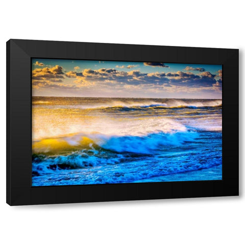 VA, Chincoteague Isl Shoreline scenic at sunrise Black Modern Wood Framed Art Print with Double Matting by OBrien, Jay