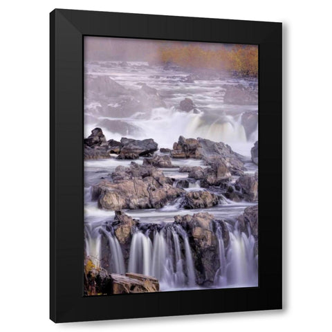 Virginia, McLean Stream in Great Falls SP Black Modern Wood Framed Art Print by OBrien, Jay