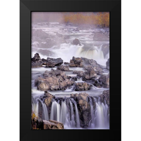 Virginia, McLean Stream in Great Falls SP Black Modern Wood Framed Art Print by OBrien, Jay