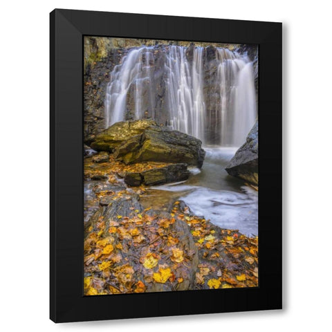 Virginia, McLean Waterfall in Great Falls SP Black Modern Wood Framed Art Print by OBrien, Jay
