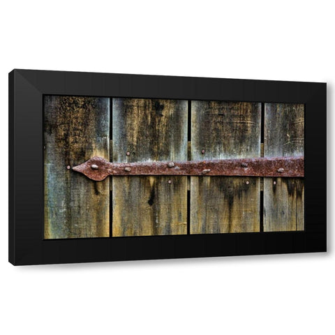 VA, Roanoke, Explore Park Rusty barn door brace Black Modern Wood Framed Art Print by Paulson, Don