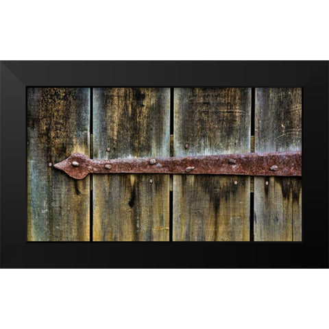 VA, Roanoke, Explore Park Rusty barn door brace Black Modern Wood Framed Art Print by Paulson, Don