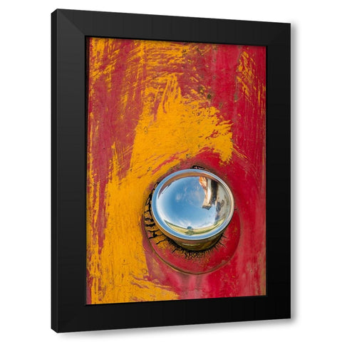 Gas cap on old abandoned truck-Palouse region of eastern Washington State Black Modern Wood Framed Art Print with Double Matting by Jones, Adam
