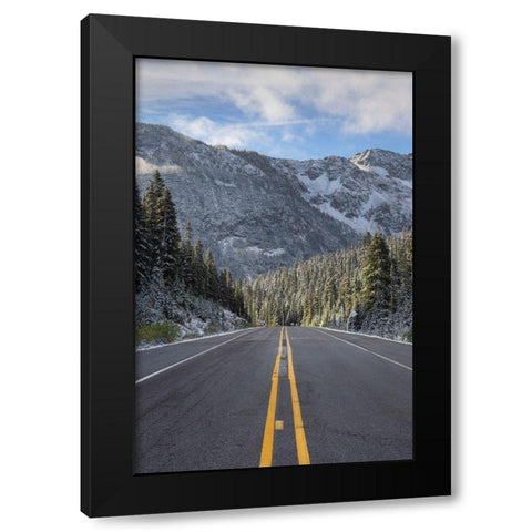 North Cascades Highway at Rainy Pass-Washington State Black Modern Wood Framed Art Print by Majchrowicz, Alan