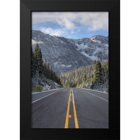 North Cascades Highway at Rainy Pass-Washington State Black Modern Wood Framed Art Print by Majchrowicz, Alan