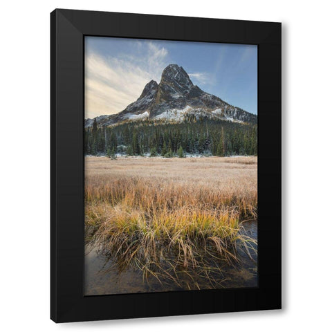 Liberty Bell Mountain and meadows of Washington State Pass North Cascades-Washington State Black Modern Wood Framed Art Print with Double Matting by Majchrowicz, Alan