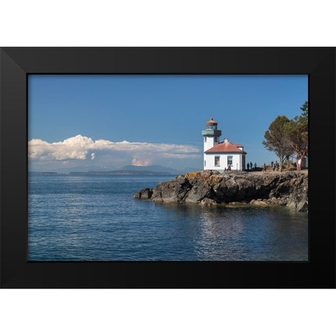 Lime Kiln Lighthouse-Lime Kiln Point State Park-San Juan Island-Washington State Black Modern Wood Framed Art Print by Majchrowicz, Alan