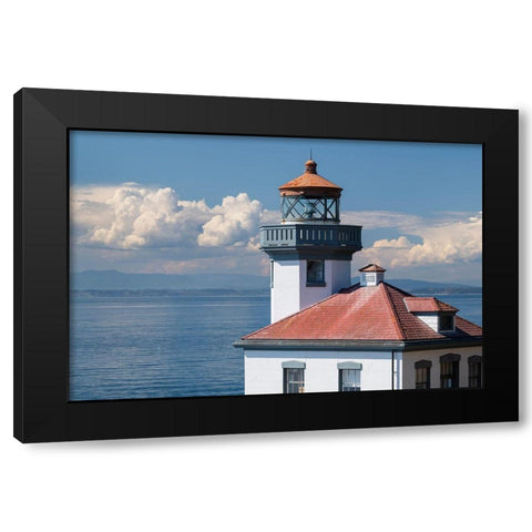 Lime Kiln Lighthouse-Lime Kiln Point State Park-San Juan Island-Washington State Black Modern Wood Framed Art Print with Double Matting by Majchrowicz, Alan