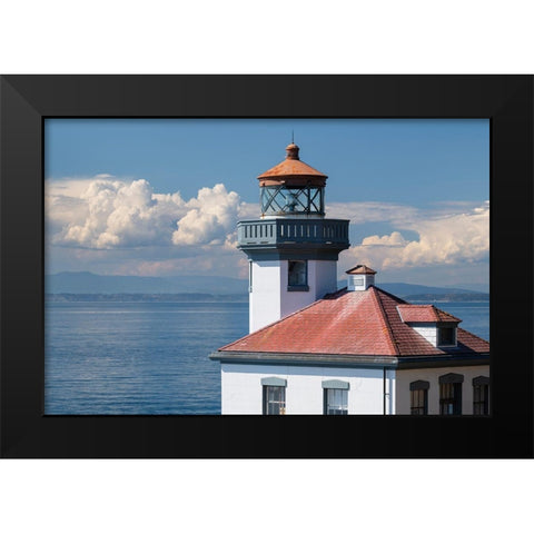 Lime Kiln Lighthouse-Lime Kiln Point State Park-San Juan Island-Washington State Black Modern Wood Framed Art Print by Majchrowicz, Alan