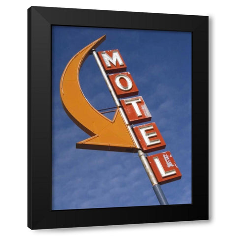 Washington, Cle Elum Detail of plain motel sign Black Modern Wood Framed Art Print by Ross, Nancy ,  Steve