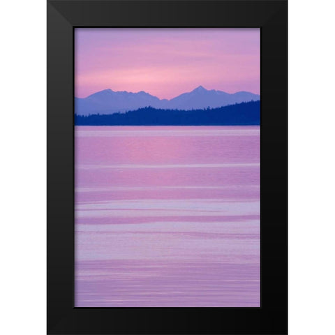 WA, San Juans, view over Haro Straight at sunset Black Modern Wood Framed Art Print by Paulson, Don