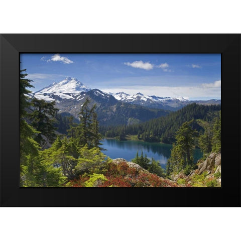 WA, Mt Baker Wilderness, Iceberg Lake Black Modern Wood Framed Art Print by Paulson, Don