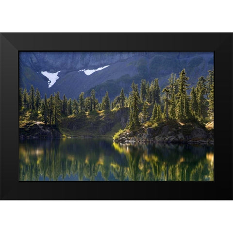 WA, Mt Baker Wilderness, Hayes Lake Black Modern Wood Framed Art Print by Paulson, Don