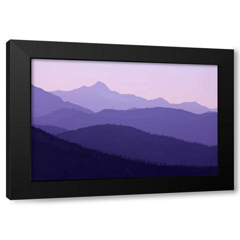WA, Pasayten Wilderness Sunset on mountains Black Modern Wood Framed Art Print by Paulson, Don