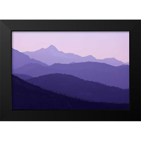 WA, Pasayten Wilderness Sunset on mountains Black Modern Wood Framed Art Print by Paulson, Don