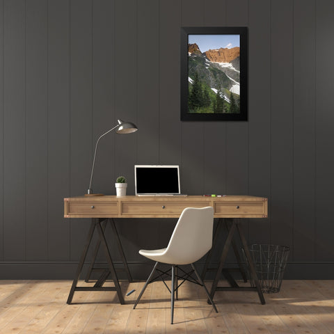 WA, Cascade Pass Snowy mountain wilderness Black Modern Wood Framed Art Print by Paulson, Don